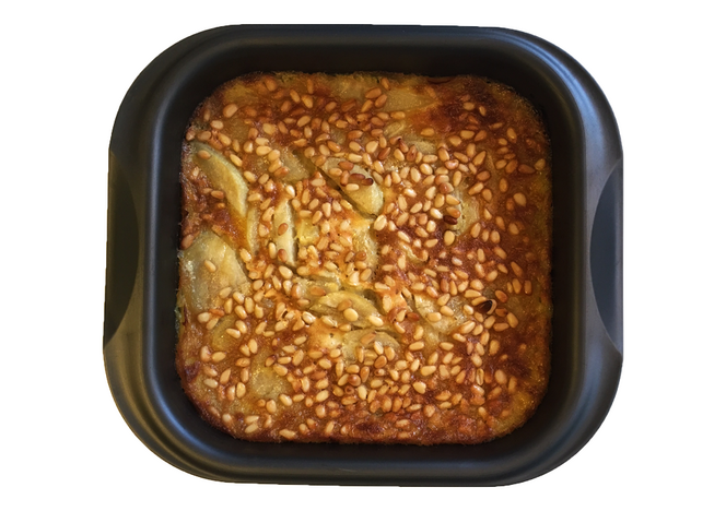 Tupperware Gratinerte paerer med pinjekjerner 