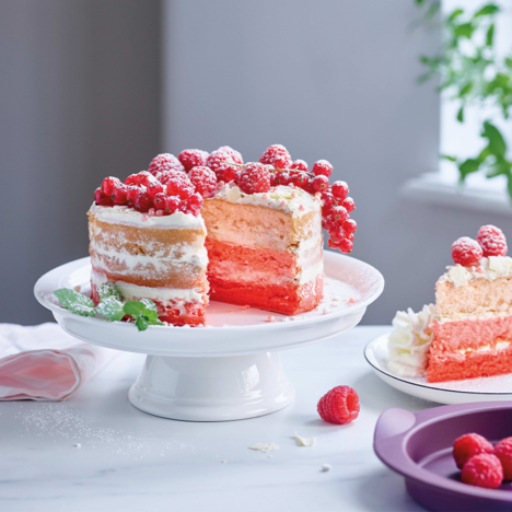 Tupperware Bløtkake med bringebær og krem 
