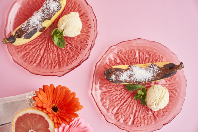 Tupperware Grillede Bananer Med Smeltet Sjokolade 