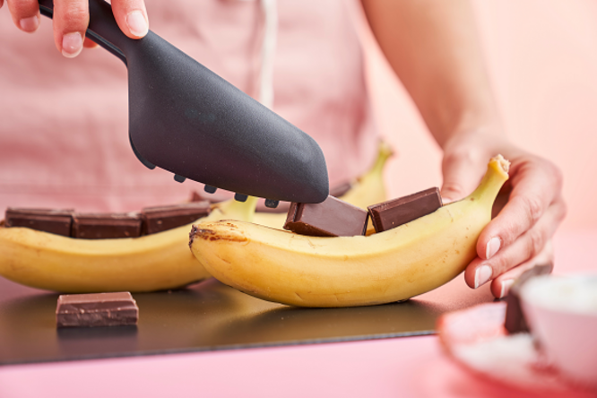 Tupperware Grillede Bananer Med Smeltet Sjokolade 