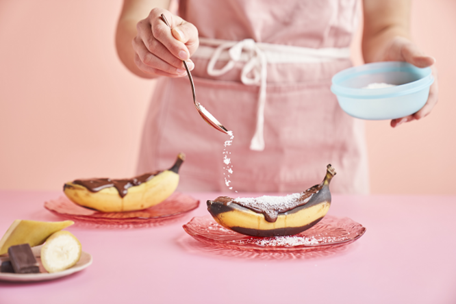 Tupperware Grillede Bananer Med Smeltet Sjokolade 