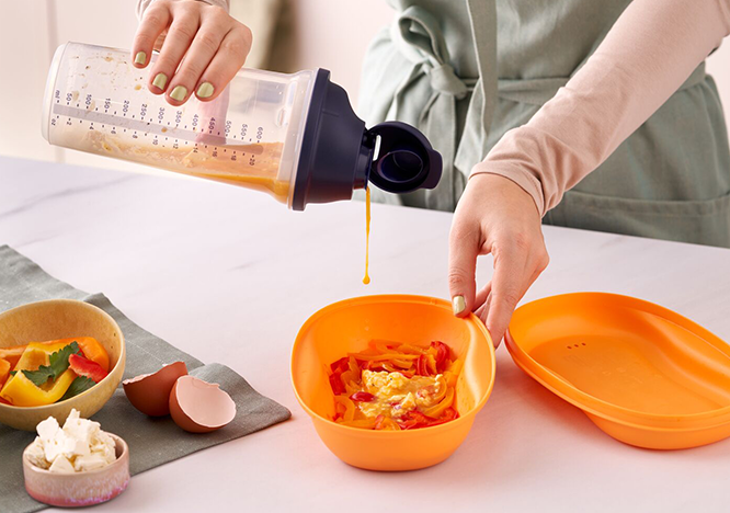 Tupperware Paprika og osteomelett 