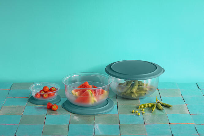 Tupperware Salat med  asparges og jordbær 